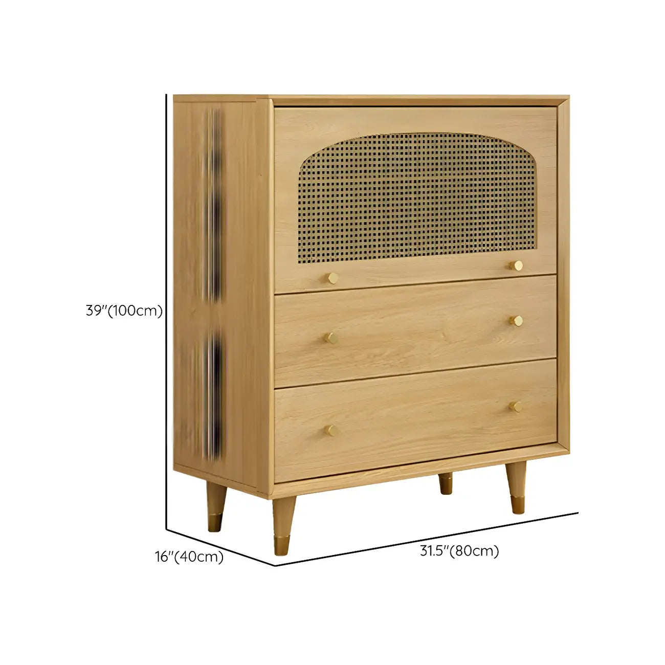 Credenza Orientale in Legno con Cassetti Marrone