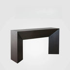 Console moderne avec plateau en pierre et base en bois | HomeyFad