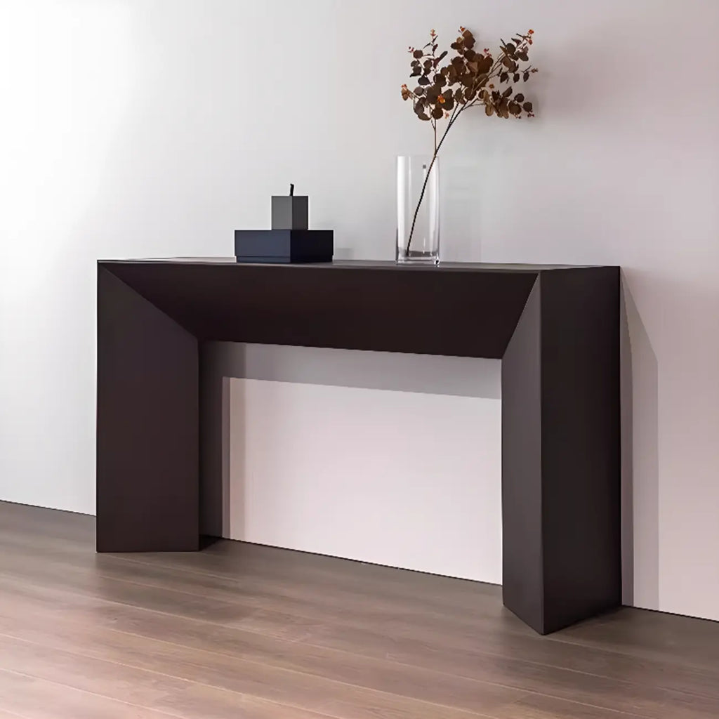 Console moderne avec plateau en pierre et base en bois | HomeyFad