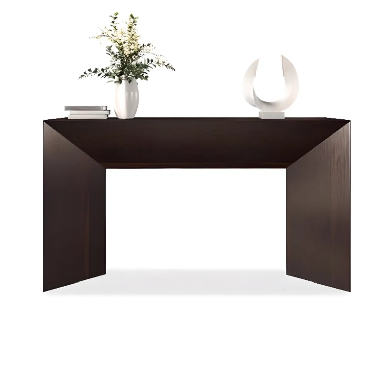 Console moderne avec plateau en pierre et base en bois | HomeyFad