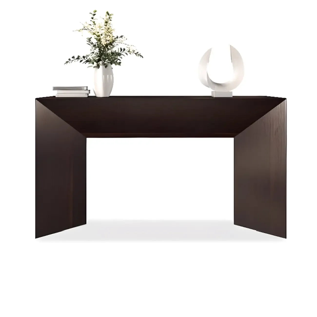 Console moderne avec plateau en pierre et base en bois | HomeyFad