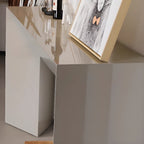 Console moderne avec plateau en pierre et base en bois | HomeyFad