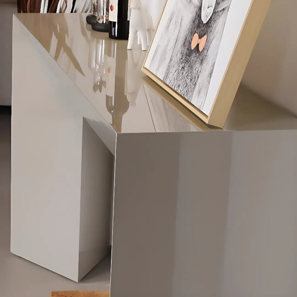 Console moderne avec plateau en pierre et base en bois | HomeyFad