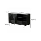 Buffet géométrique en bois noir avec tiroir et armoire