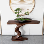 Console moderne en frêne avec piètement sculptural