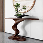 Console moderne en frêne avec piètement sculptural