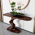 Console moderne en frêne avec piètement sculptural