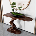 Console moderne en frêne avec piètement sculptural