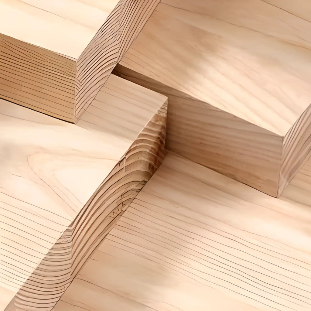 Console moderne en frêne avec piètement sculptural