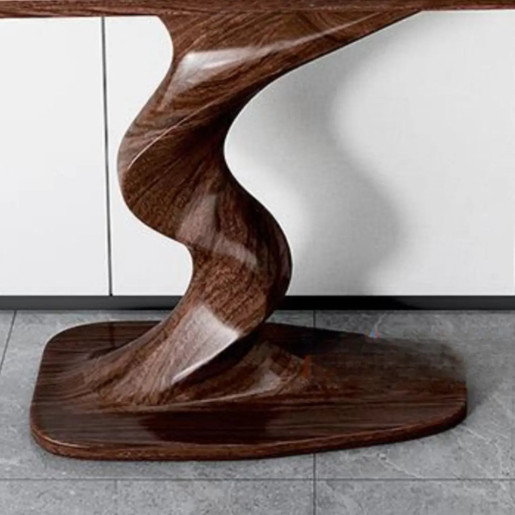 Console moderne en frêne avec piètement sculptural