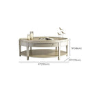 Table basse ovale de luxe en bois avec tiroir pour salon