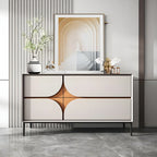 Buffet géométrique glamour en bois avec rangement