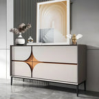 Buffet géométrique glamour en bois avec rangement