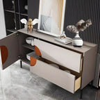 Buffet géométrique glamour en bois avec rangement
