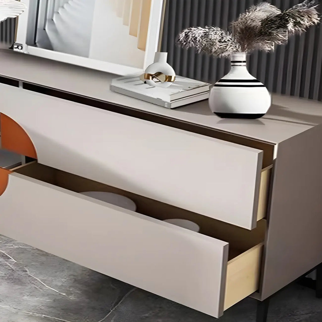 Buffet géométrique glamour en bois avec rangement
