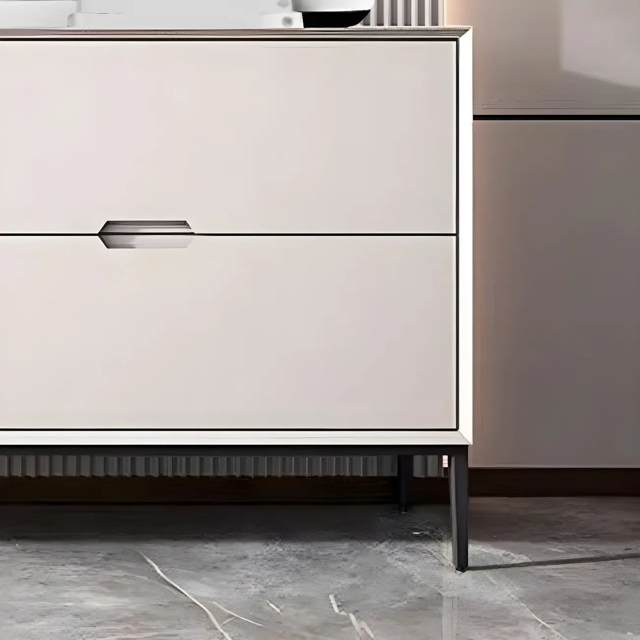 Buffet géométrique glamour en bois avec rangement