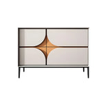 Buffet géométrique glamour en bois avec rangement