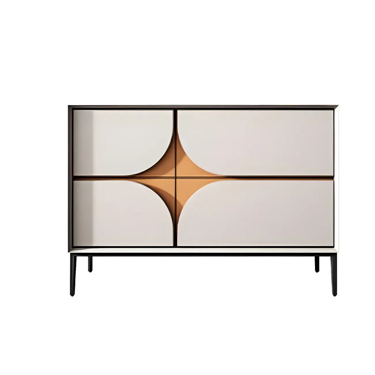 Buffet géométrique glamour en bois avec rangement
