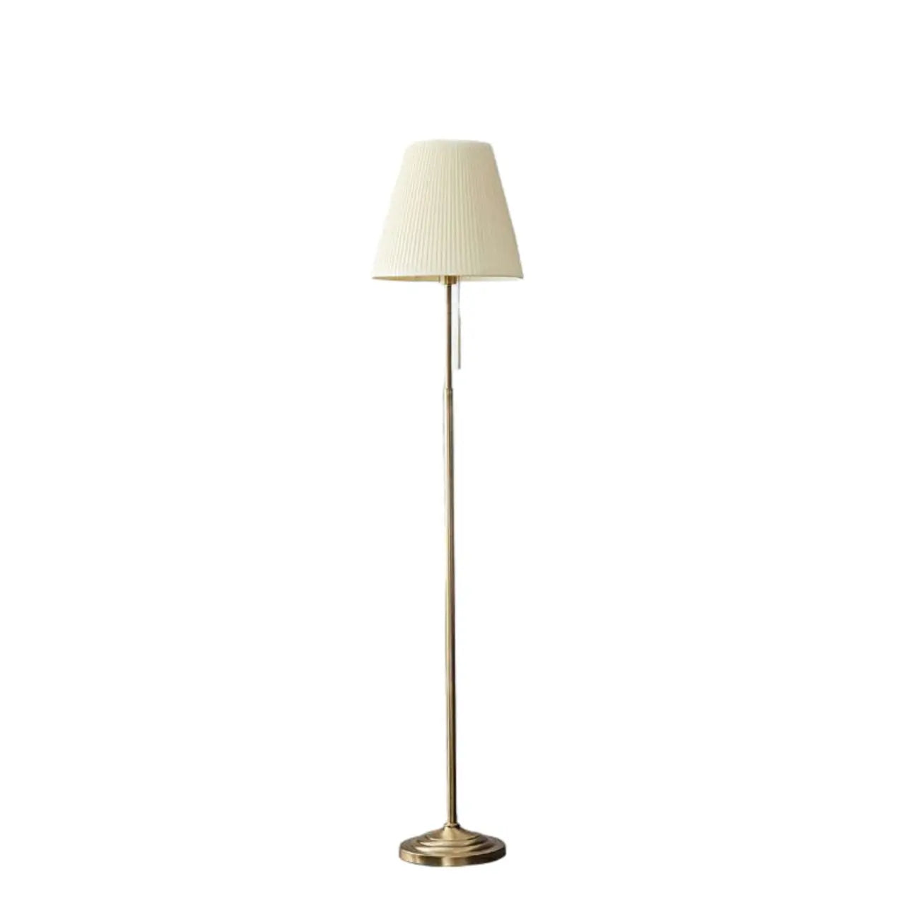 Lampadaire moderne avec abat-jour en tissu beige pour salon
