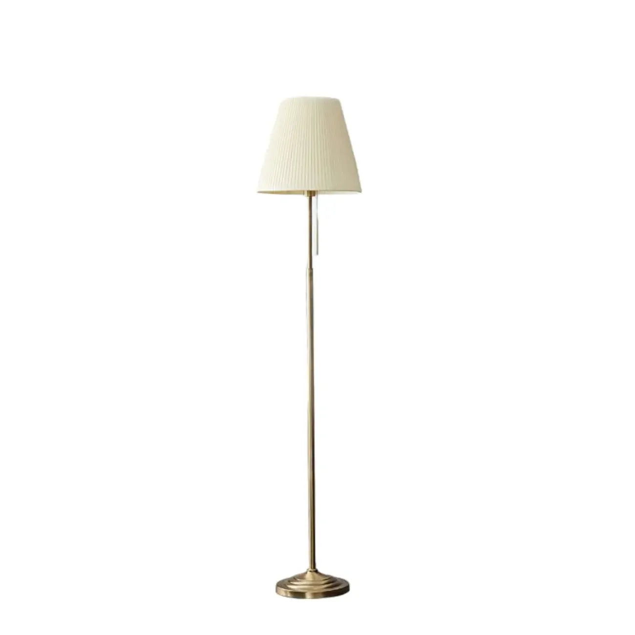 Lampadaire moderne avec abat-jour en tissu beige pour salon