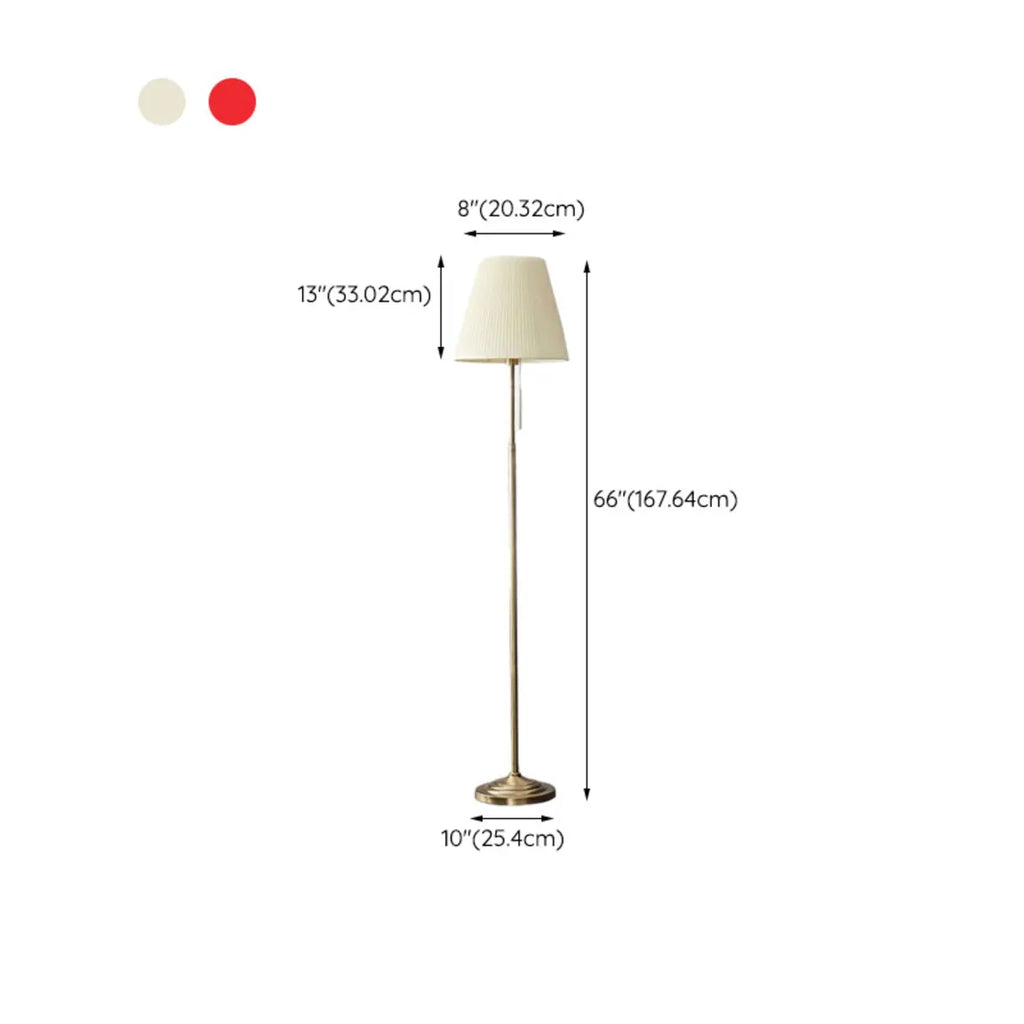 Lampadaire moderne avec abat-jour en tissu beige pour salon