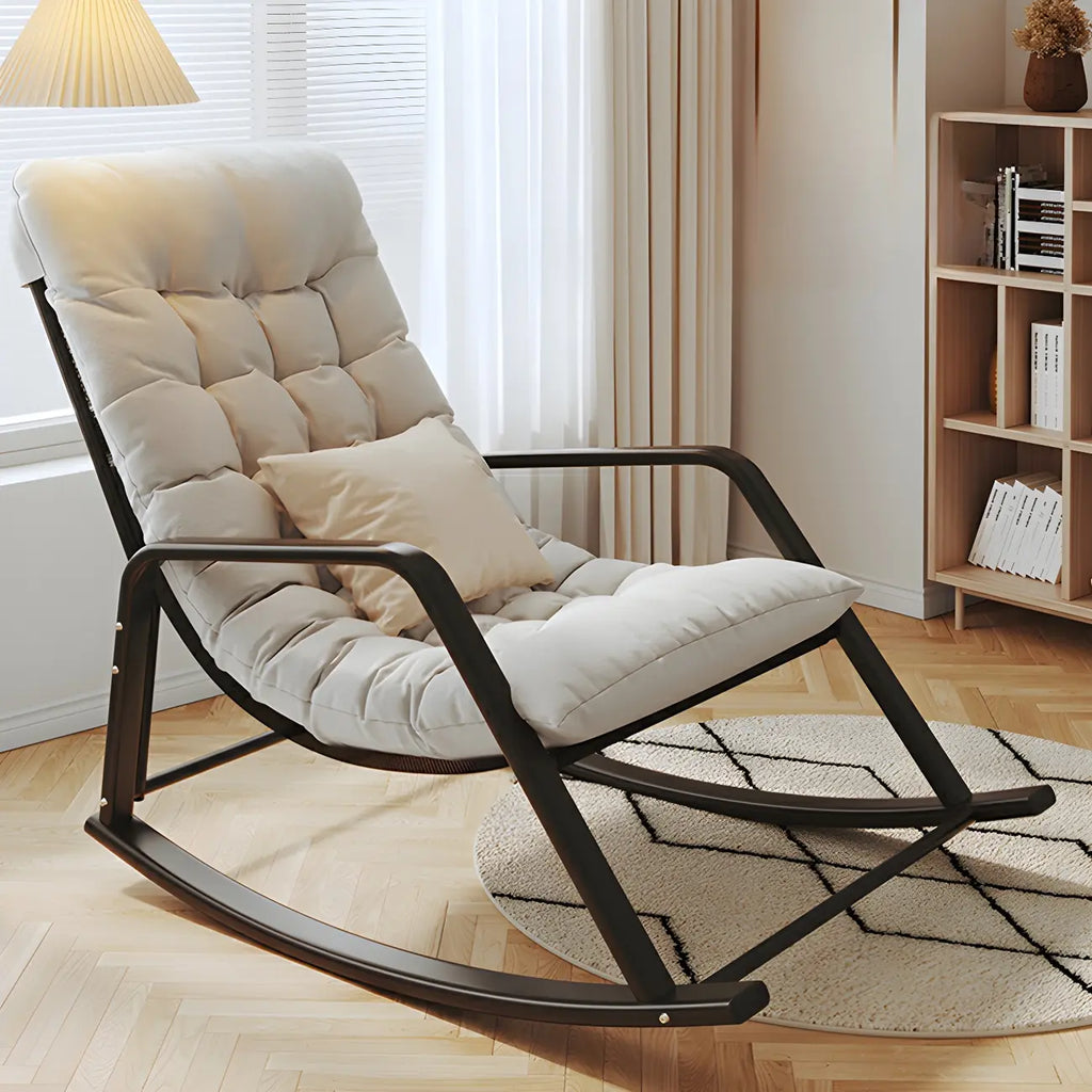 Fauteuil à bascule rembourré surdimensionné d'intérieur moderne