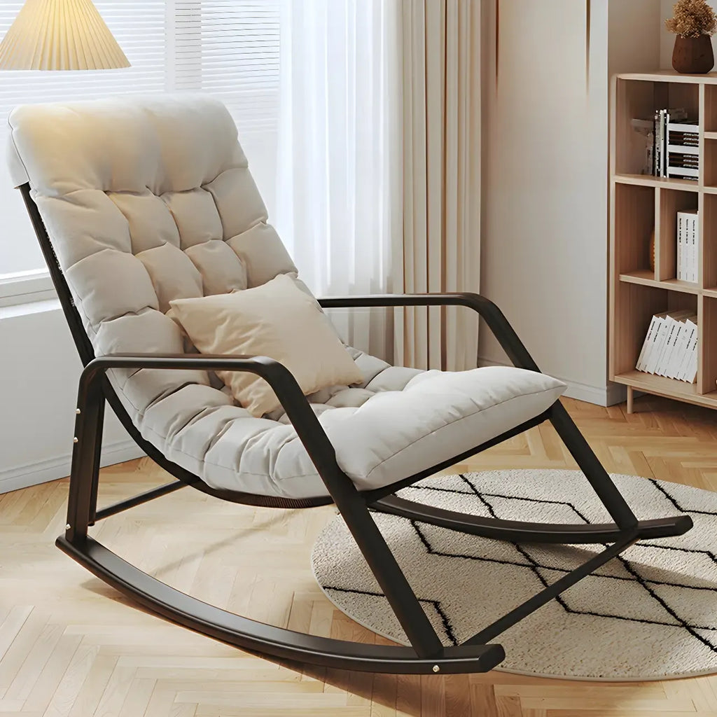 Fauteuil à bascule rembourré surdimensionné d'intérieur moderne