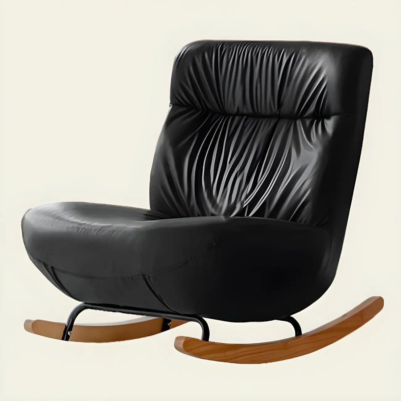 Fauteuil à bascule rembourré en similicuir avec repose-pieds en option