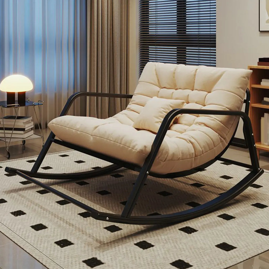 Fauteuil à bascule rembourré surdimensionné d'intérieur moderne