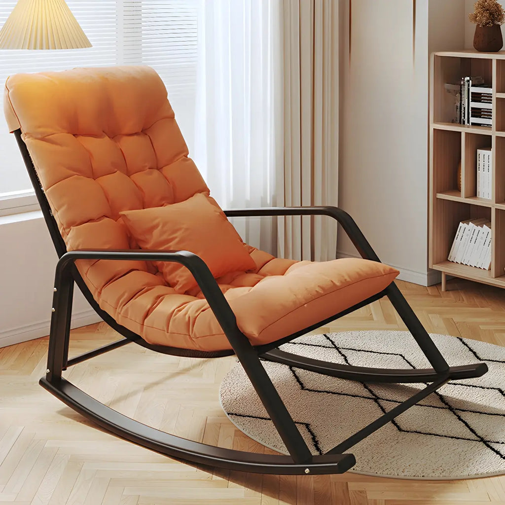 Fauteuil à bascule rembourré surdimensionné d'intérieur moderne