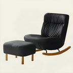 Fauteuil à bascule rembourré en similicuir avec repose-pieds en option
