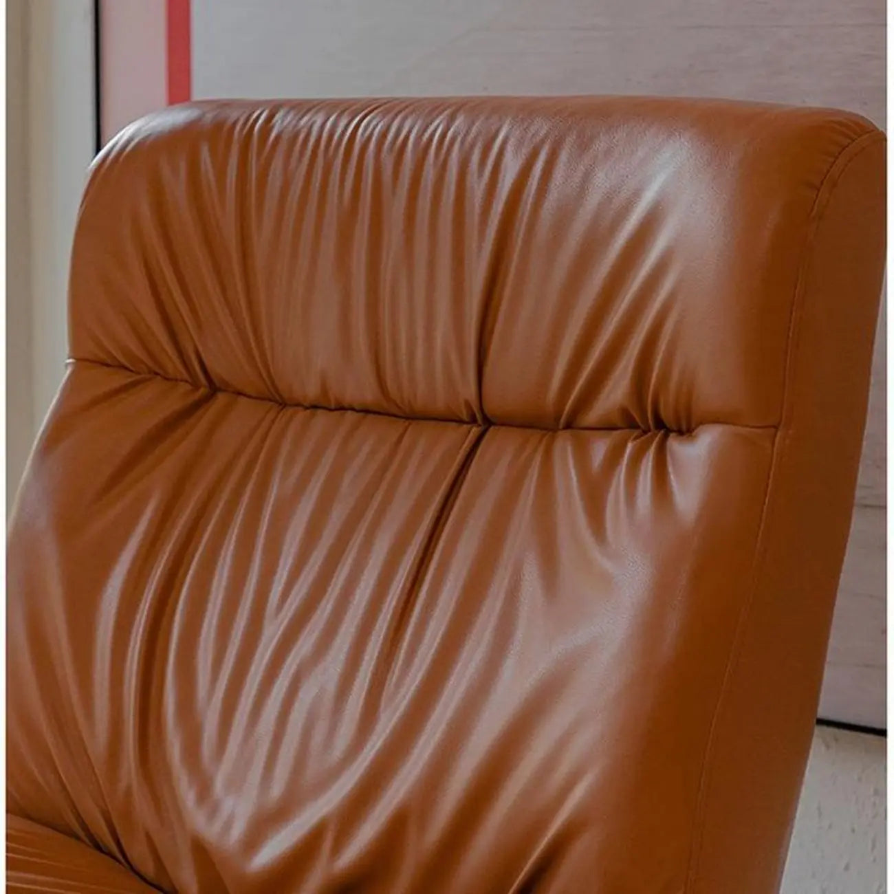 Fauteuil à bascule rembourré en similicuir avec repose-pieds en option
