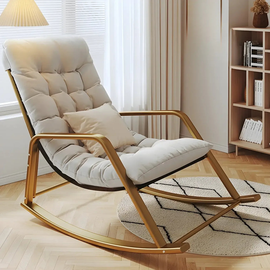 Fauteuil à bascule rembourré surdimensionné d'intérieur moderne