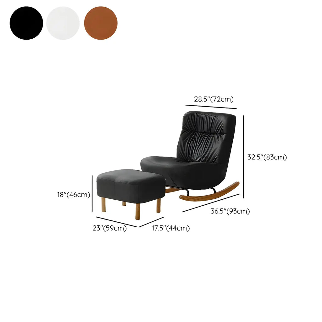 Fauteuil à bascule rembourré en similicuir avec repose-pieds en option