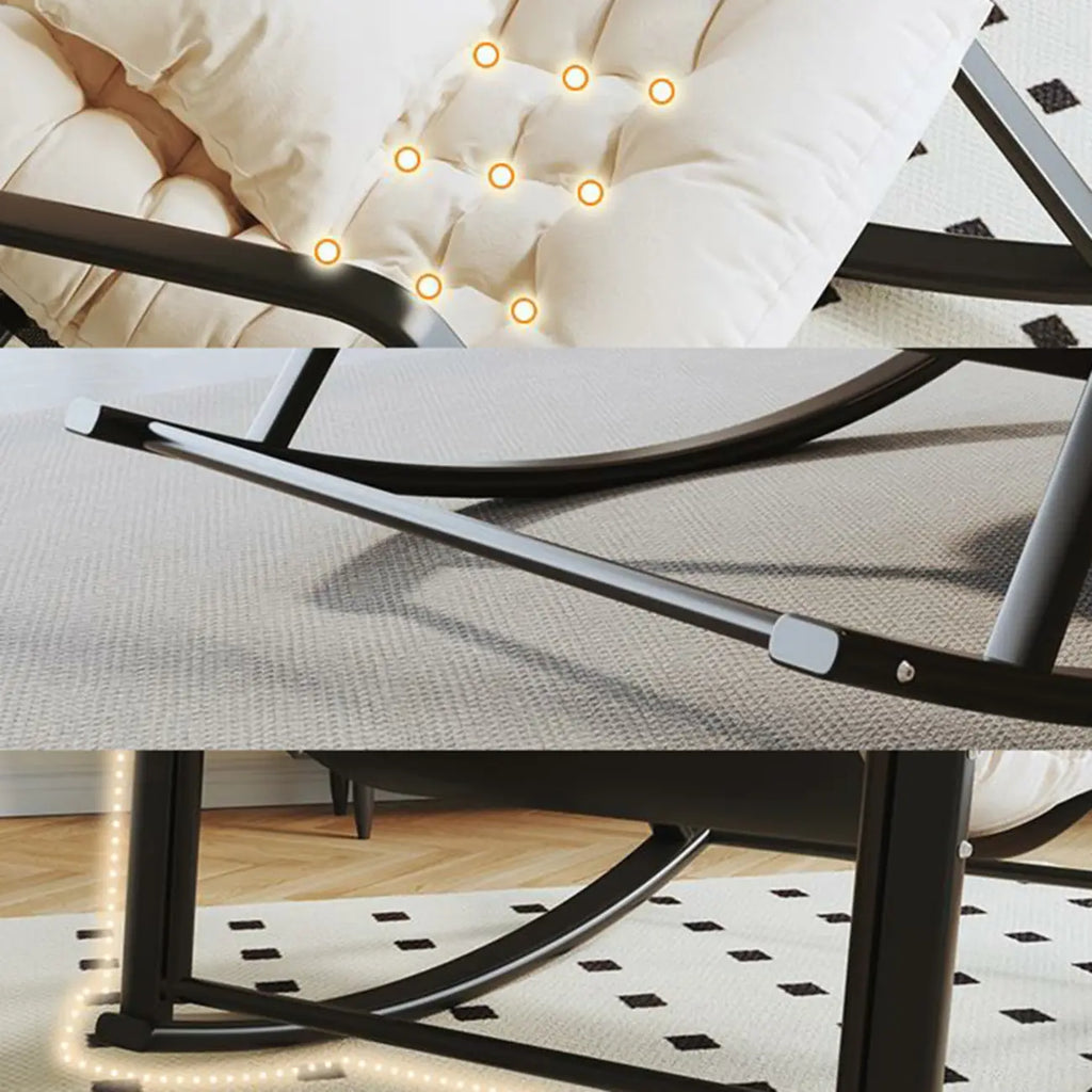 Fauteuil à bascule rembourré surdimensionné d'intérieur moderne