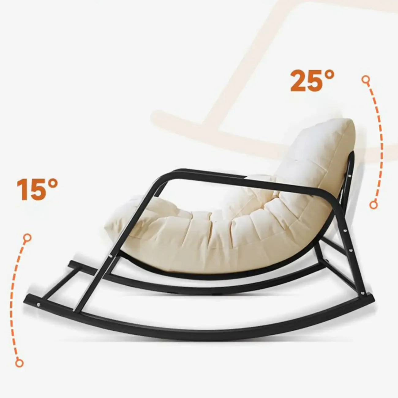 Fauteuil à bascule rembourré surdimensionné d'intérieur moderne