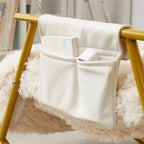 Fauteuil à bascule moderne en métal recouvert de coton blanc