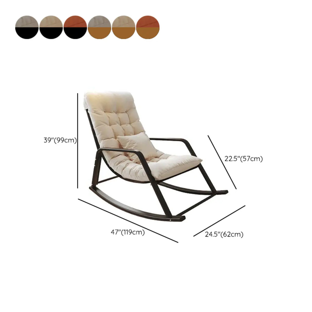 Fauteuil à bascule rembourré surdimensionné d'intérieur moderne