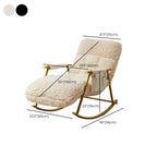 Fauteuil à bascule moderne en métal recouvert de coton blanc