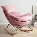 Fauteuil à bascule rembourré de style moderne du milieu du siècle avec repose-pieds