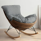Fauteuil à bascule rembourré de style moderne du milieu du siècle avec repose-pieds