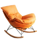 Fauteuil à bascule rembourré de style moderne du milieu du siècle avec repose-pieds