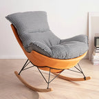 Fauteuil à bascule rembourré de style moderne du milieu du siècle avec repose-pieds