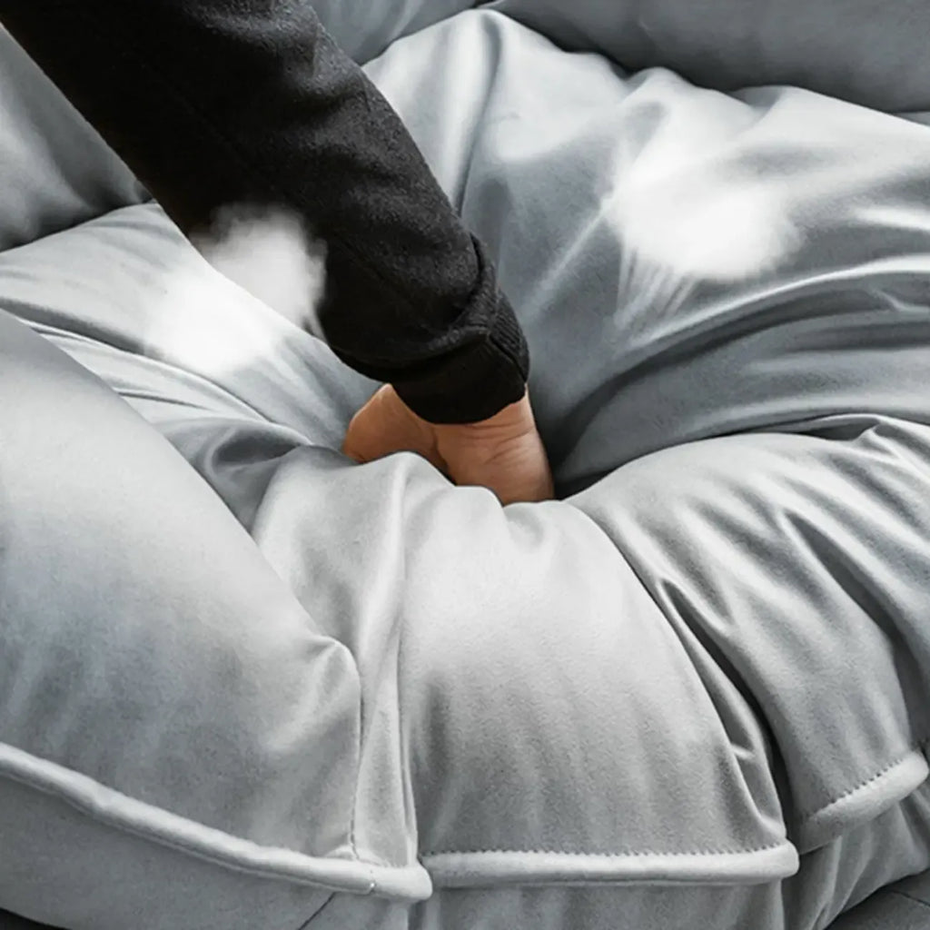 Fauteuil à bascule rembourré de style moderne du milieu du siècle avec repose-pieds