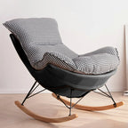 Fauteuil à bascule rembourré de style moderne du milieu du siècle avec repose-pieds