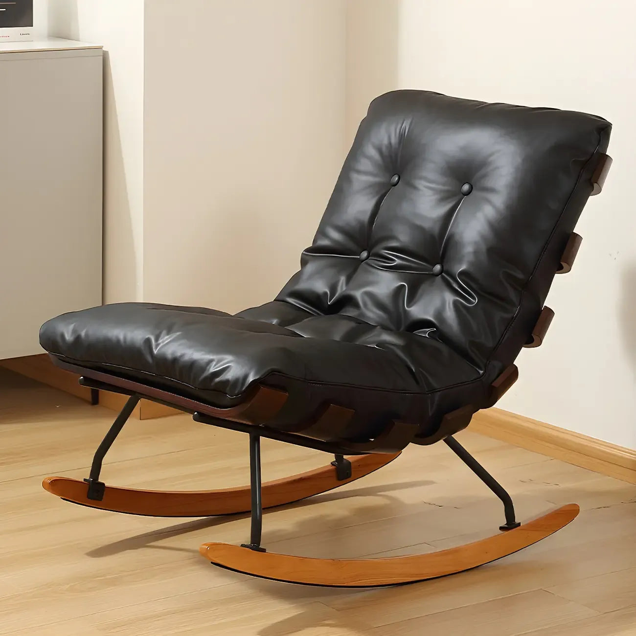 Fauteuil à bascule minimaliste en flanelle pour salon