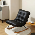 Fauteuil à bascule minimaliste en flanelle pour salon
