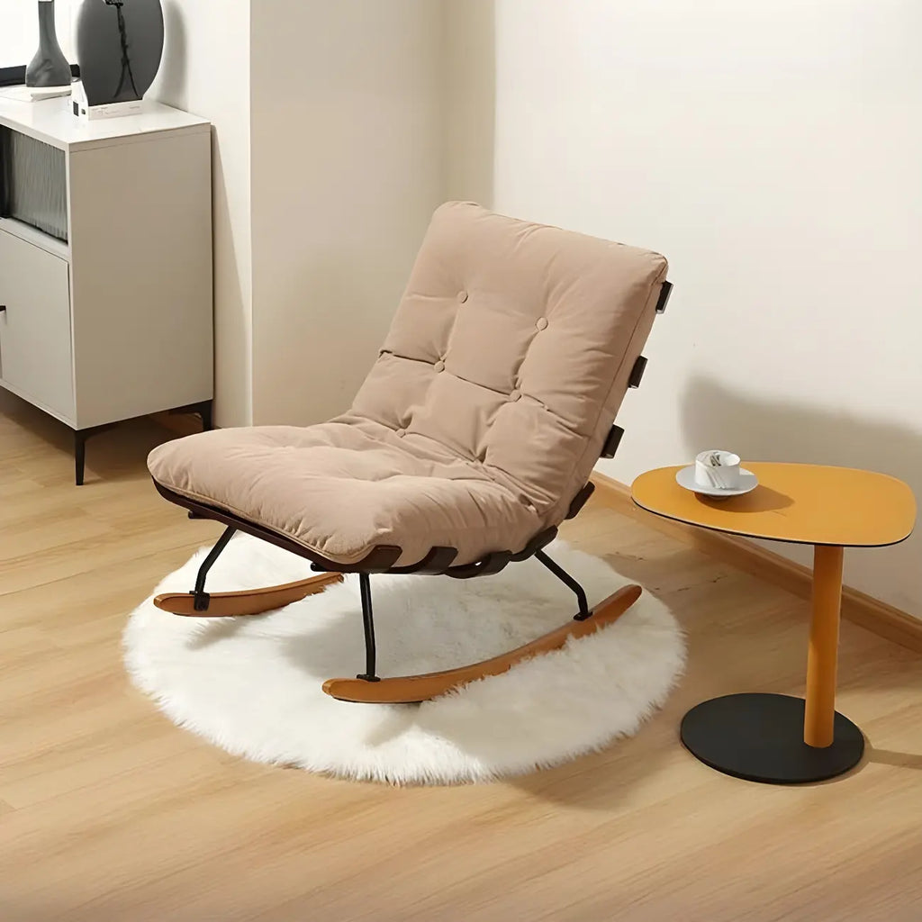 Fauteuil à bascule minimaliste en flanelle pour salon