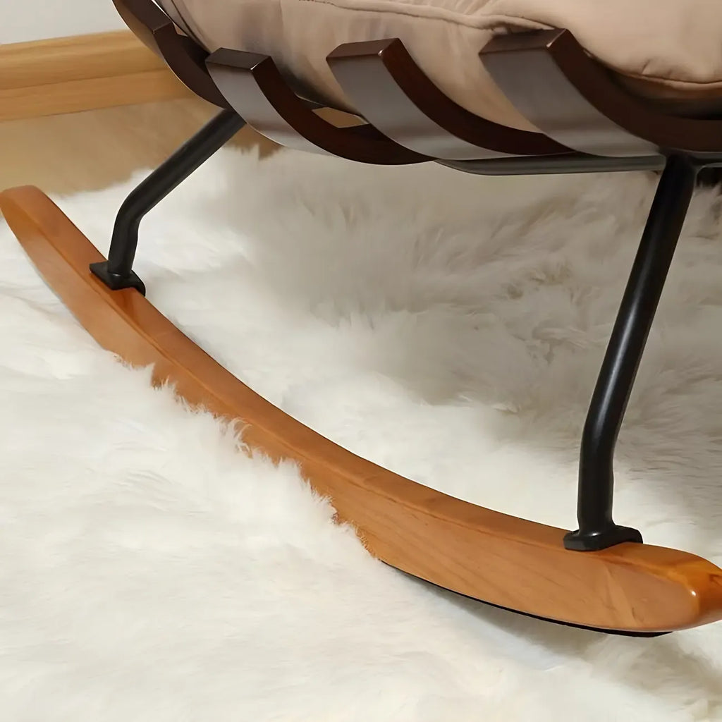 Fauteuil à bascule minimaliste en flanelle pour salon