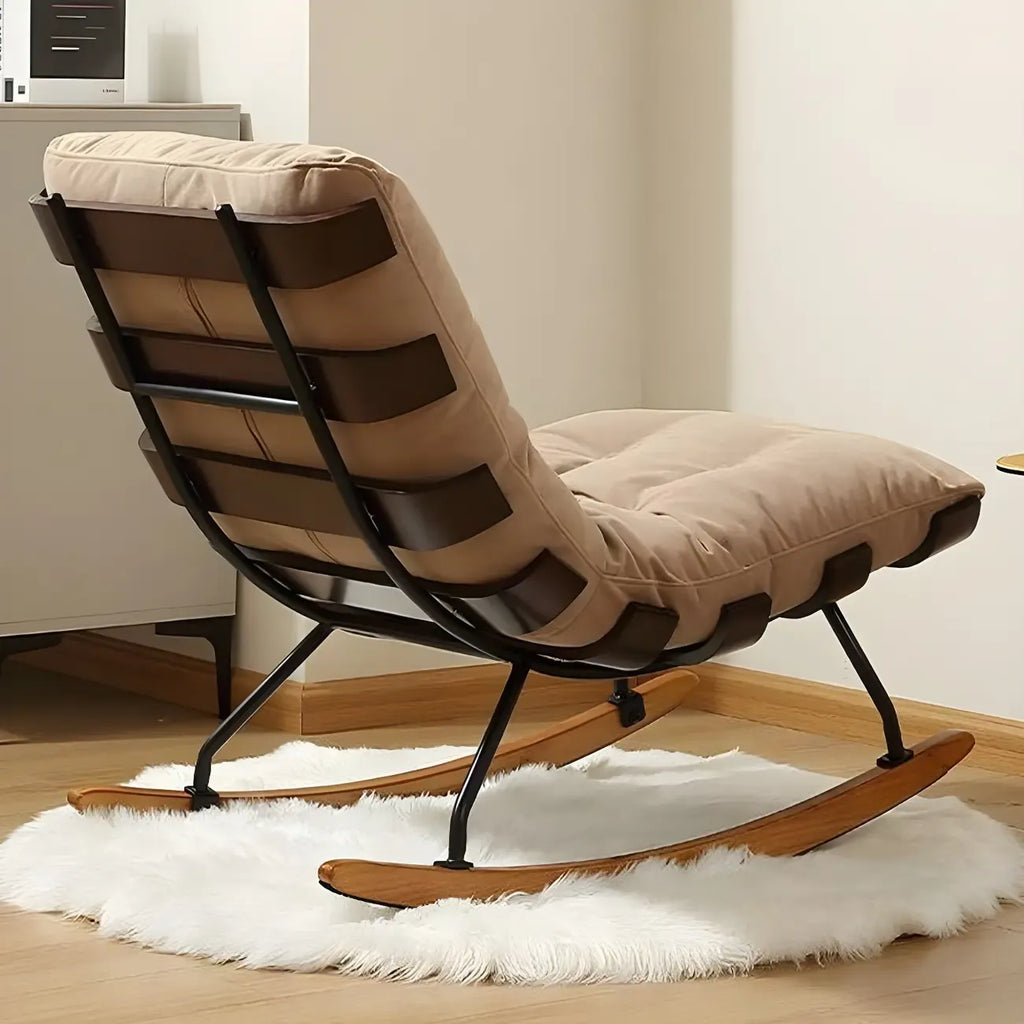Fauteuil à bascule minimaliste en flanelle pour salon